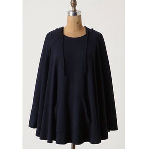 Anthropologie Capote Cover of Darkness Navy Cape
